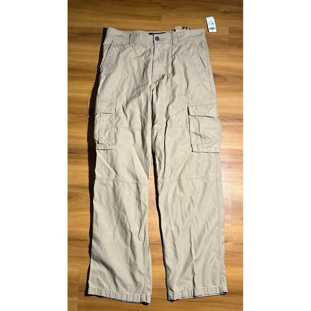 Mens NWT Old Navy Khaki Cargo Durable Tan Utility Straight Leg Pants